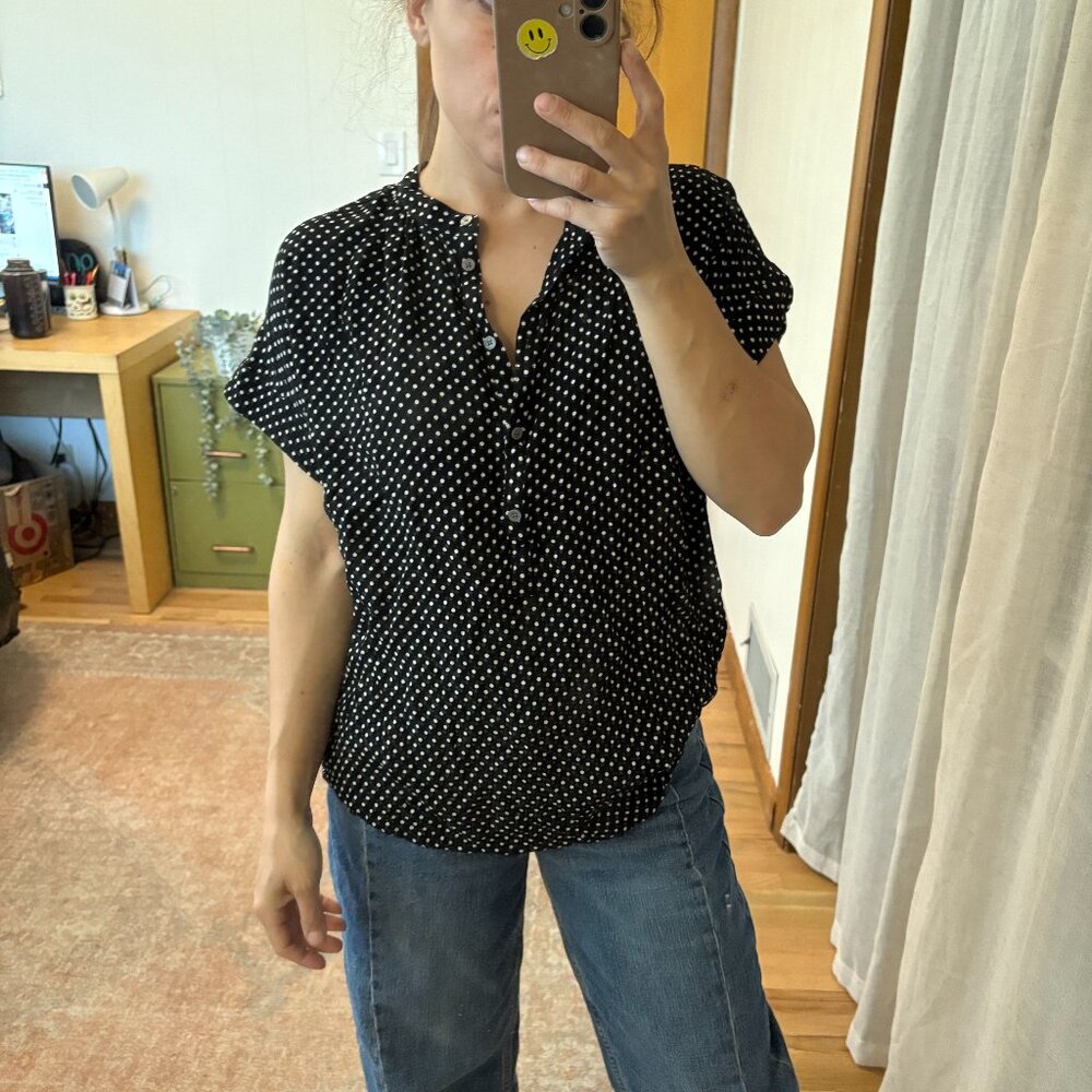 J. Crew Polka Dot Blouse with buttons